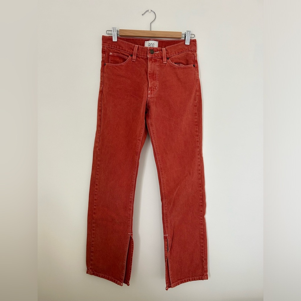 Urban Outfitters BDG- Women’s Split Hem Jean, Dark Orange